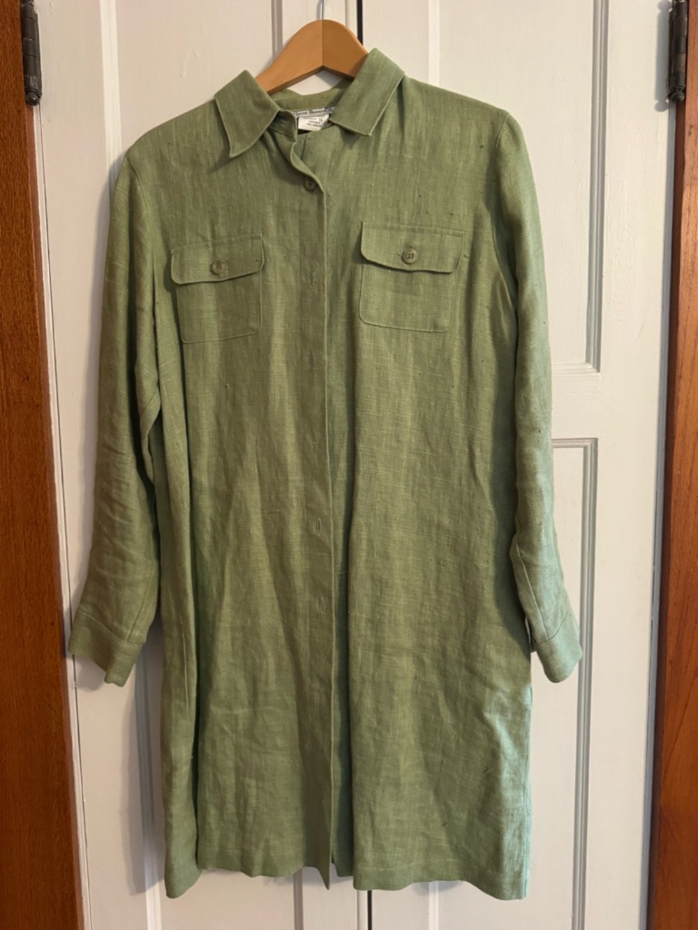 Harve Benard Light Green Linen Pantsuit